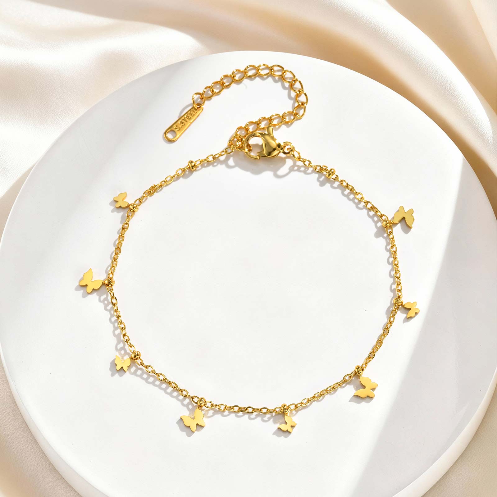 Butterfly Clasp Deployant - Bracelet chaîne papillon exquis pour femmes,