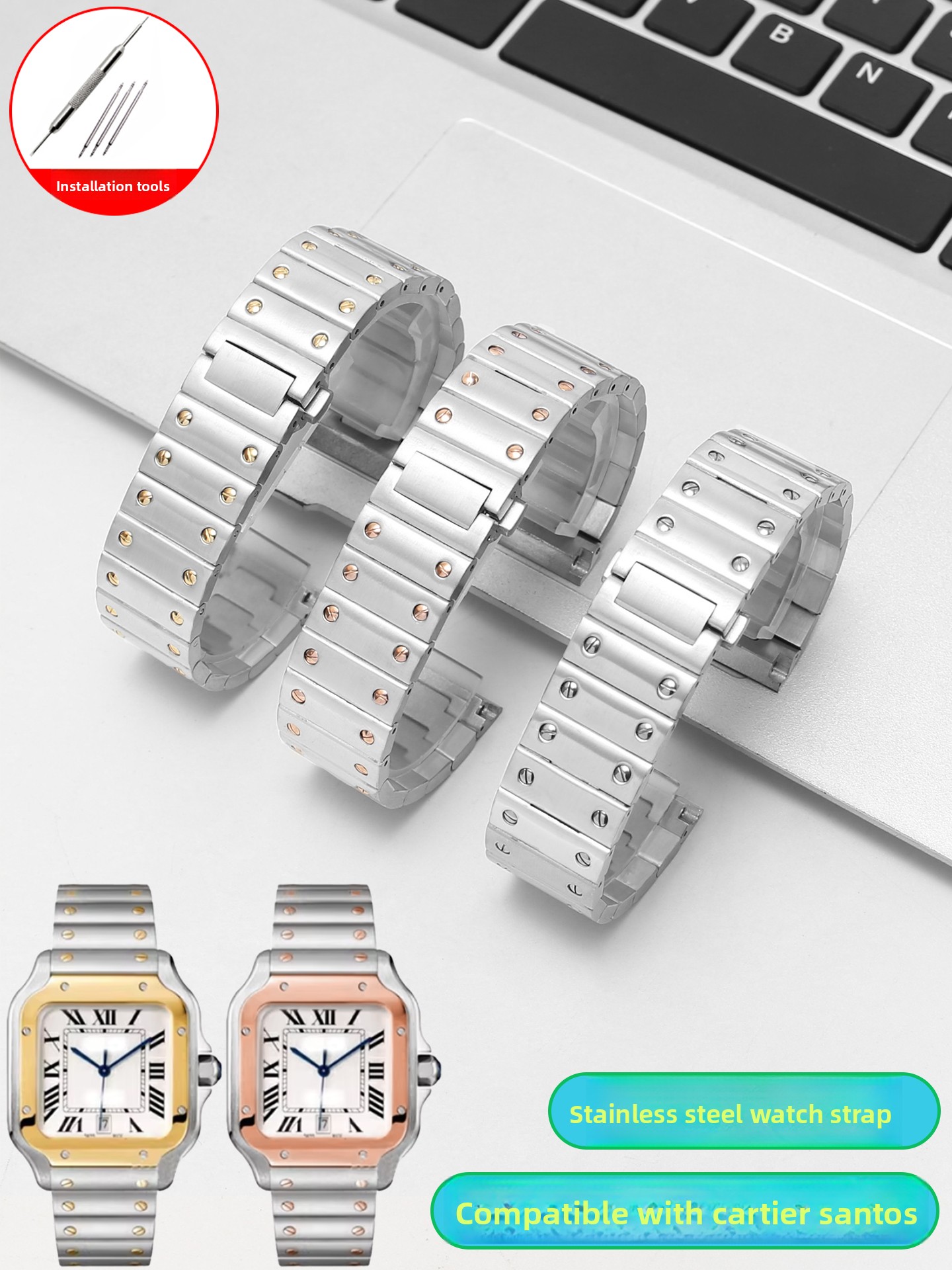 Cartier Watch Santos - Convient aux montres Cartier Santos WSSA0010/29/61/63/65