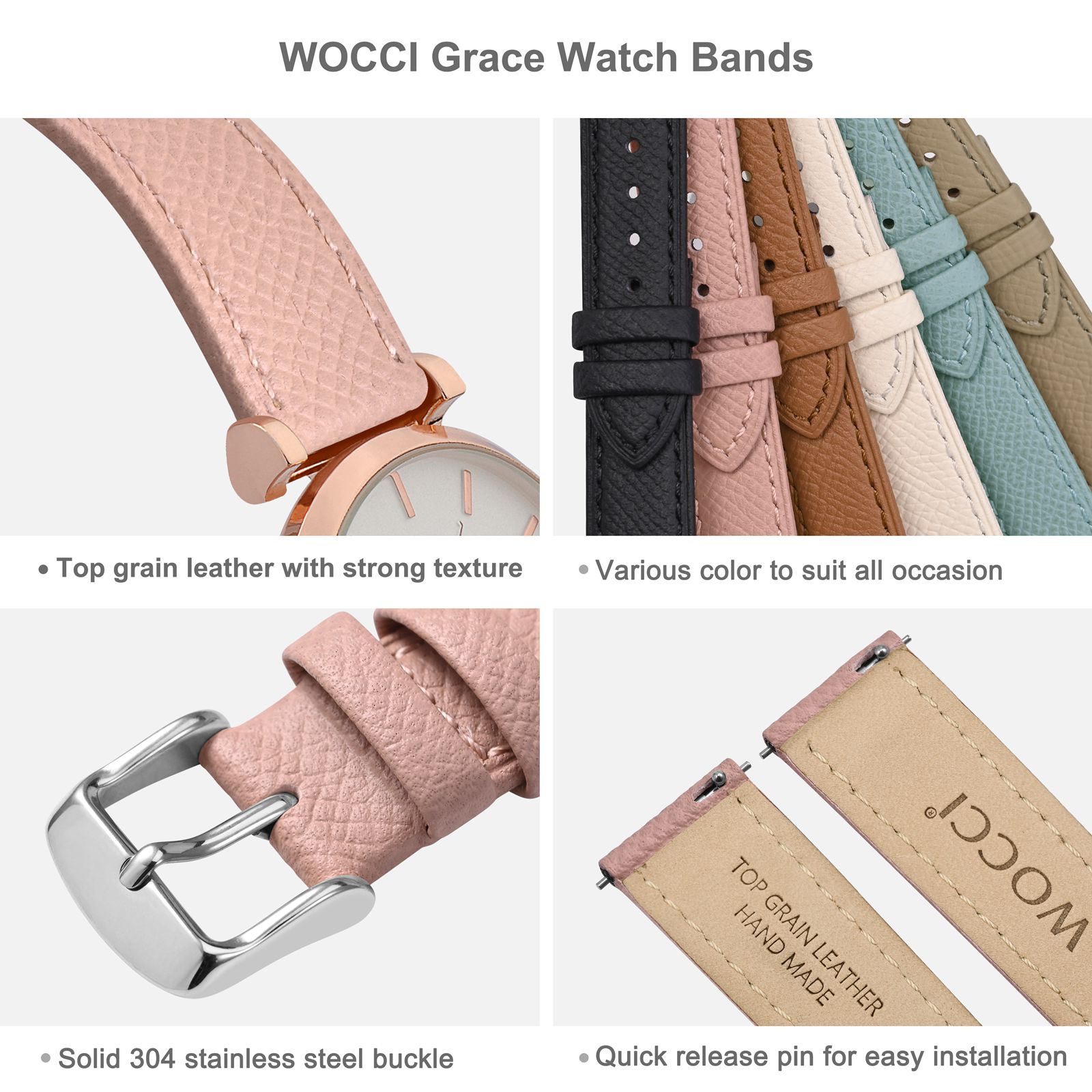WOCCI bracelet de montre en cu - Leather Strap Quick Release avis et prix
